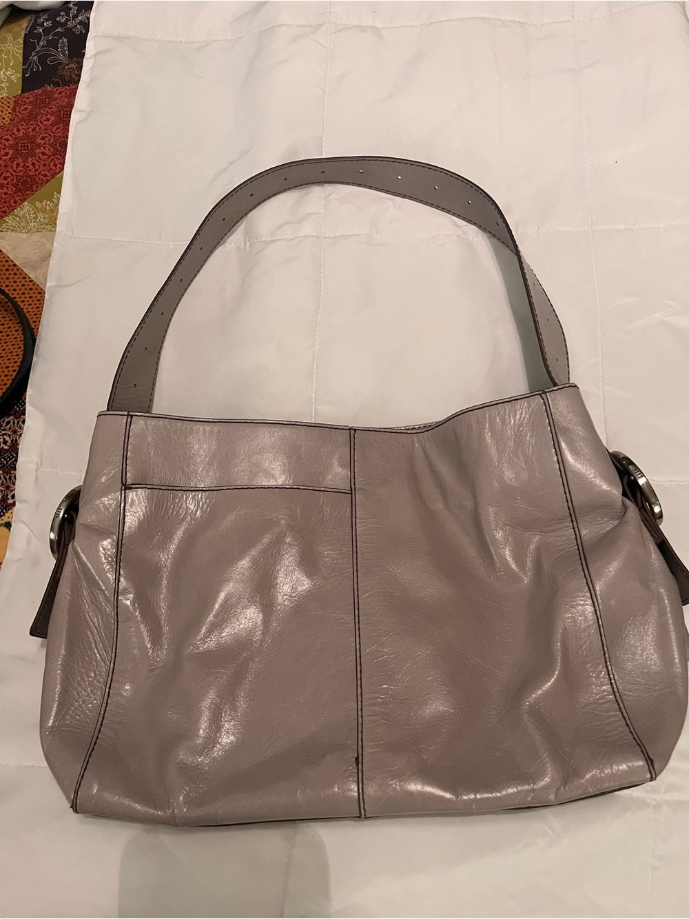 Gray leather Hobo purse